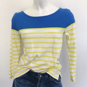 COPY - J.CREW | COLORBLOCK STRIPE BOATNECK 3/4 SLEEVE TEE